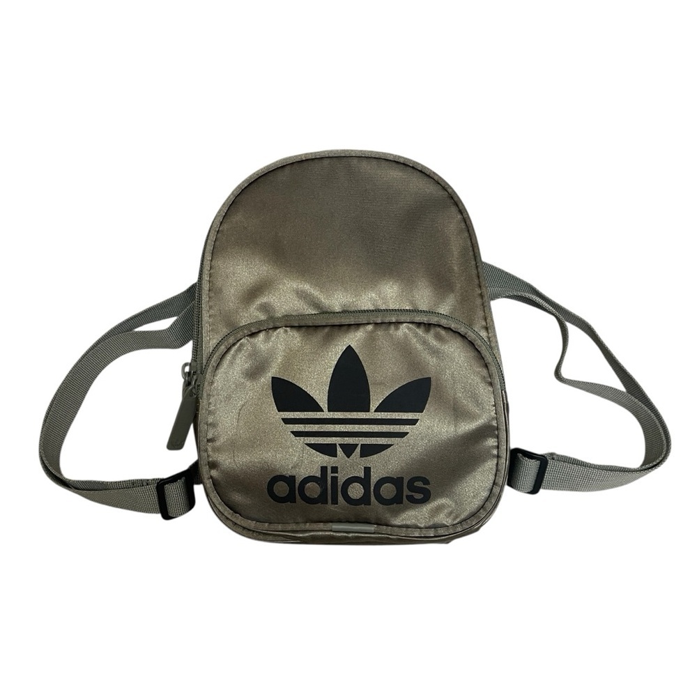 adidas Originals Santiago Mini Zip Backpack Satin Olive Green Black Logo
